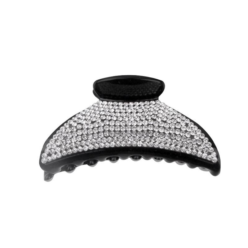 1Pc Large Shine Plastic Fashion Headdress Beautiful Black Water Drill Hair Grab