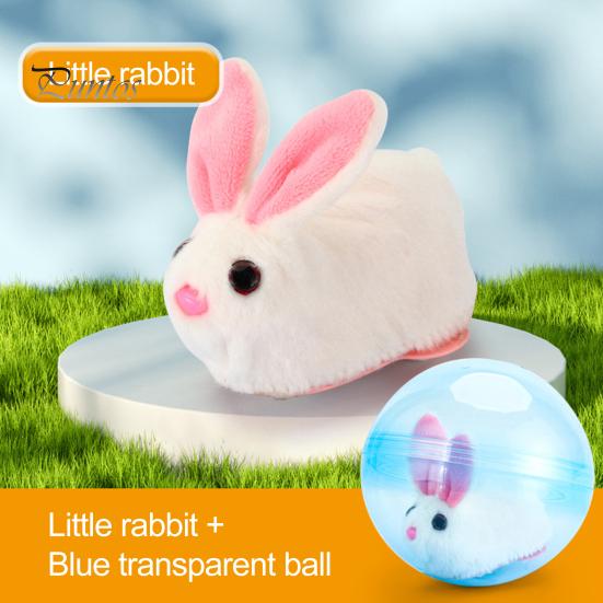 Moving Animal Toy Electric Automatic Rolling Hamster Ball, Ball with Plush Rabbit Inside, Toddler Pet Simulation Interactive Toy, Gift for Toddlers