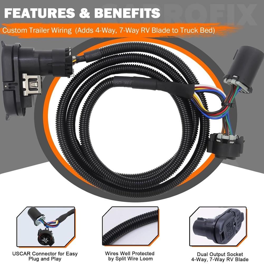 For 2019- 2025 For Silverado 1500 2500HD 3500HD GMC Sierra 1500 2500HD 3500HD 56003 Trailer Wiring Harness