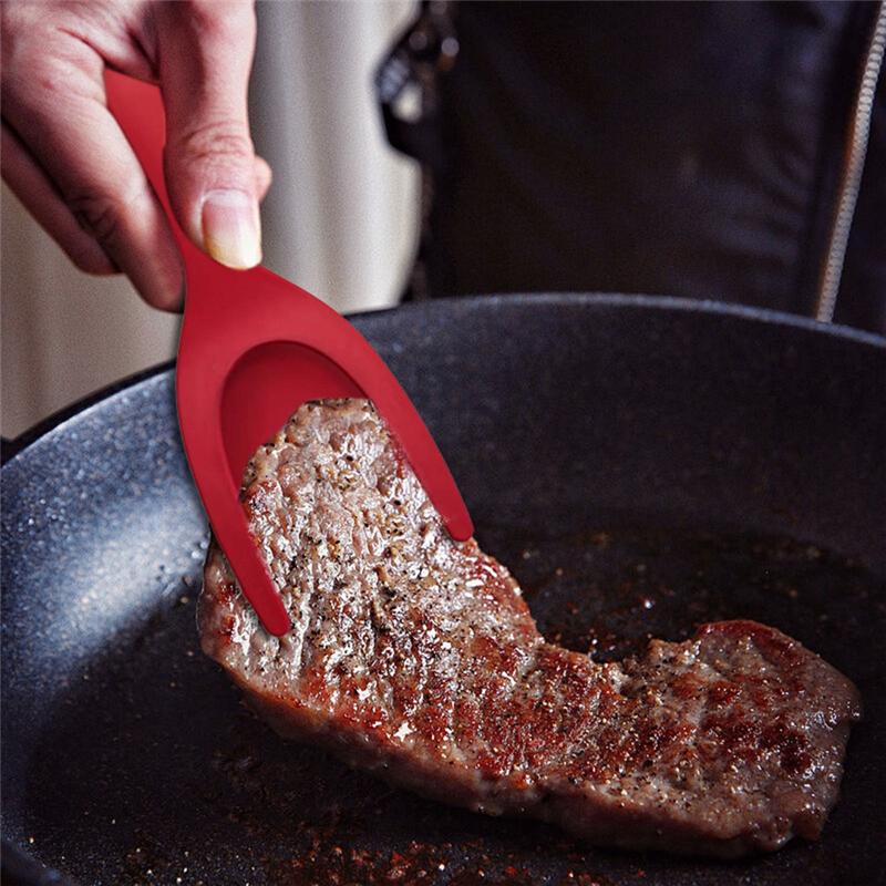Multifunctional Steak Frying Spatula Clip Two In One Spatula Clip Food Clip Frying Pan Spatula Omeletteclip