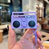 Vintage Tape Recorder Keychain Small Recording Music Box Pendant Keyring Backpack Ornament for Birthday Couple Present