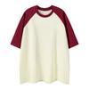 Pure Cotton Multicolored Heavy-duty Couple T-shirt with Shoulder Sleeves for Short-sleeved Women