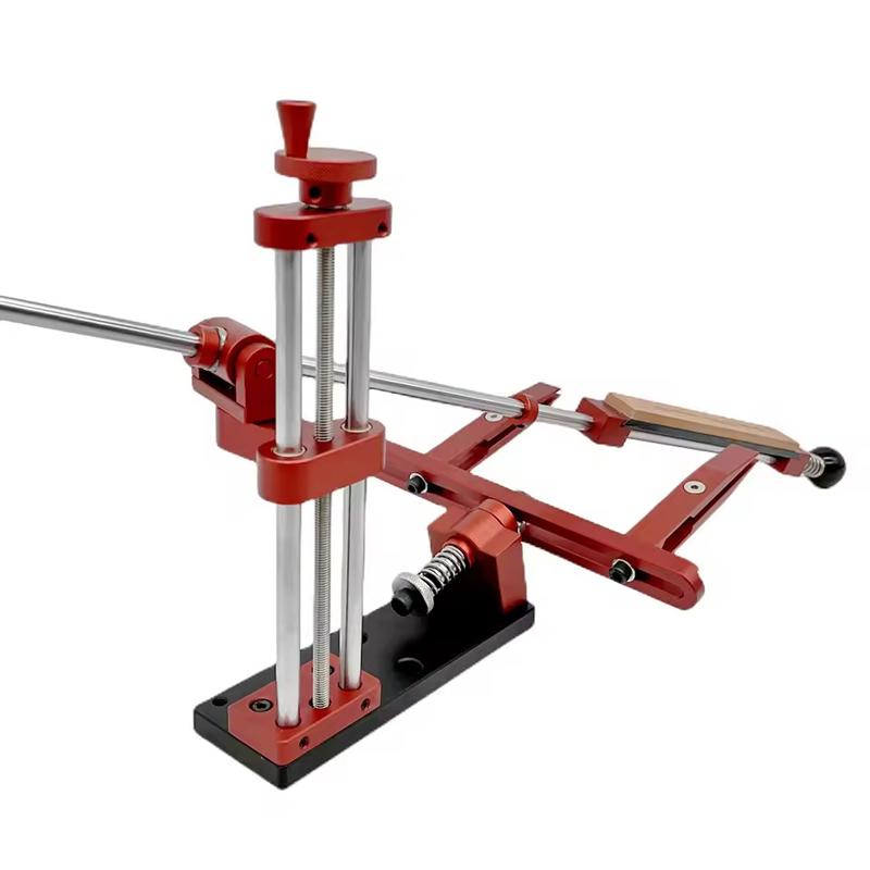Red Aluminium Alloy Fixed Knife Sharpener Professional Woodwork Grinding System Rotation Adjustment Angle Sharpening Stone