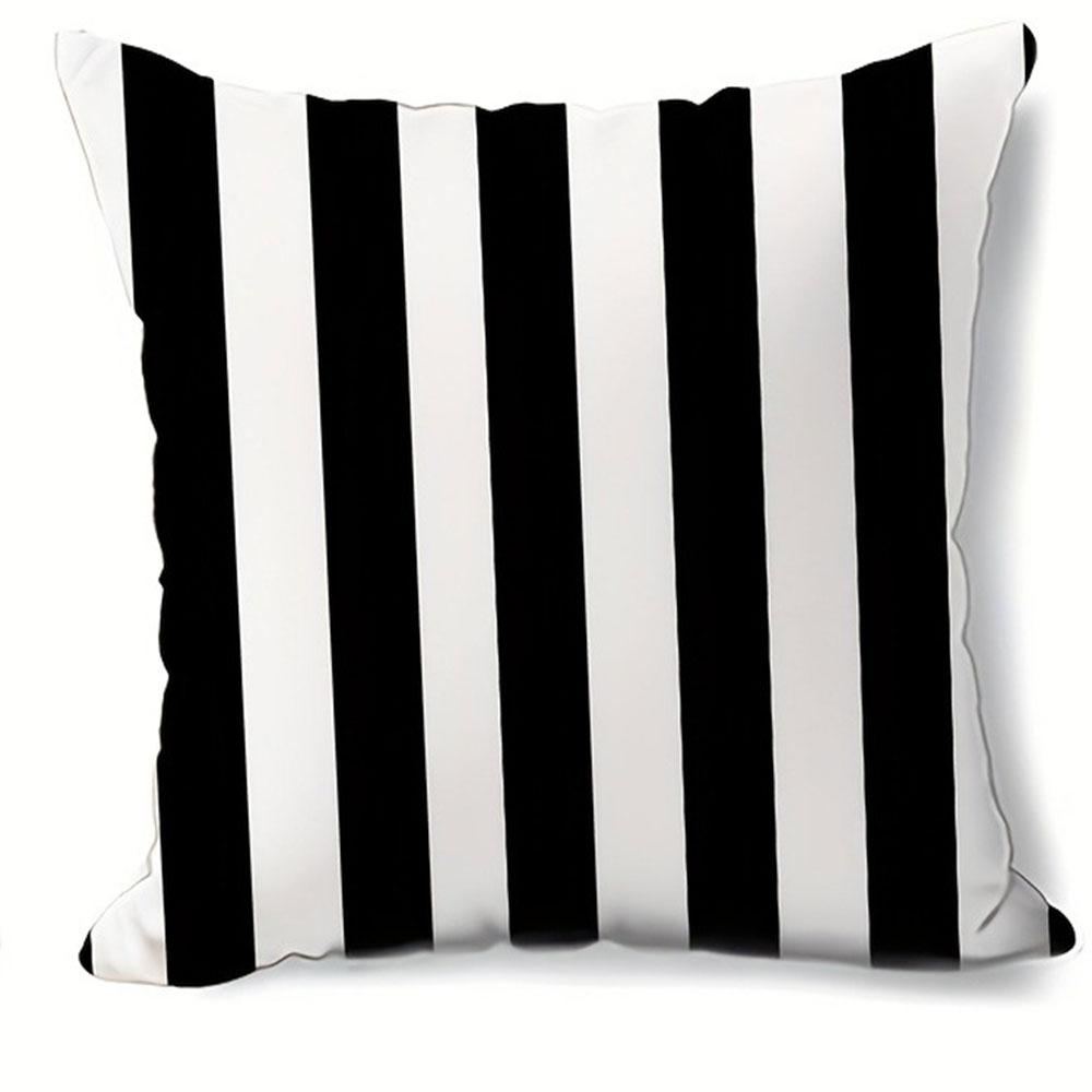 Black White Rhythms Minimalist FashionCover Bedroom Sofa Decoration Polyester Cushion Cover with Zipper