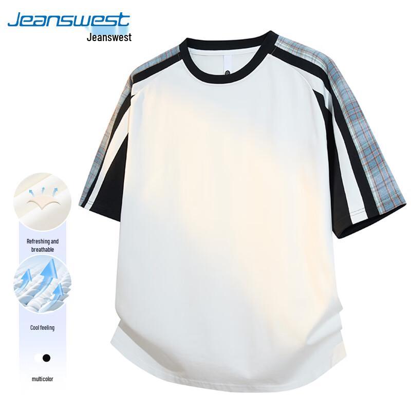 Jeanswest Men s Color-Block Plaid Short Sleeve T-Shirt XL