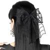 Gothic Punk Spider Web Bow Hair Clip Women'S Black Lace Halloween Hair Accessory, Vintage Everyday Hairpin with Intricate Design, Durable Hair Accesso
