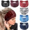 Bohemian Cashewblumen Elastisches Sport-Stirnband für Damen – Breiter Rand Haarreif zum Gesichtswaschen