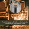 Stainless Steel Camping Kettle Removable Handle Portable 304 Stainless Steel Cooking Kettle for Outdoor Hiking