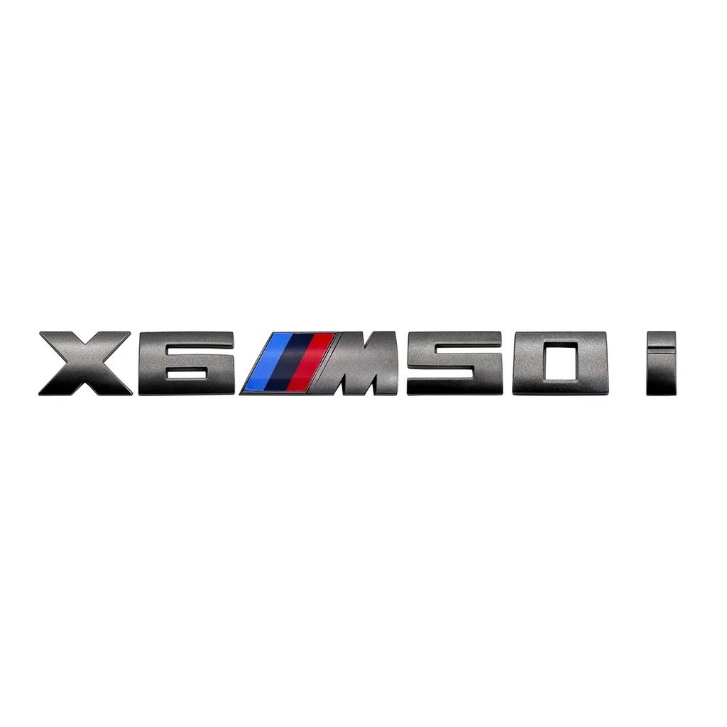 Emblema Grigio per BMW X3M X4M X5M X6M X7 Emblemi M Power Badge Logo 40i 40d 50i 50d 60d 60i Logo Posteriore in ABS Accessori Auto