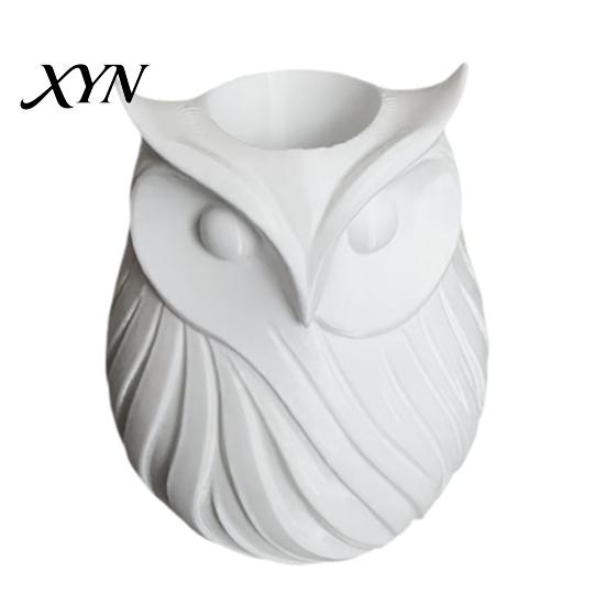 Pencil Holder 3D Printed Owl Pen Holder, 2 in 1 Flower Vase Desk Organizer, Cute Plastic Makeup Brush Home Office Decor Stationery Organizer