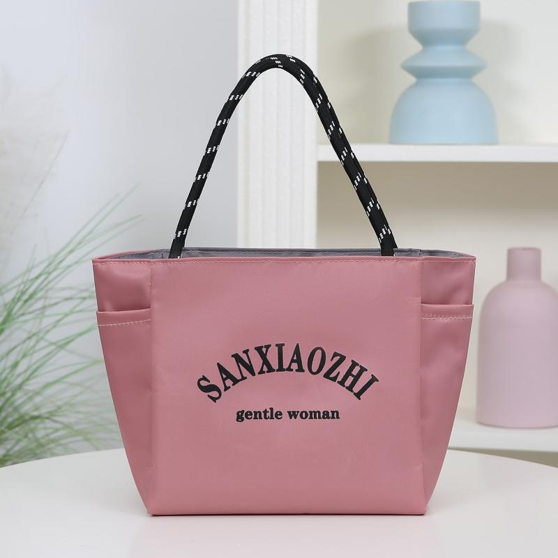 Fashion Simple Letter Print Large Capacity Double Sided Hand-Held Shoulder Bag Work Commuting Tote Bag