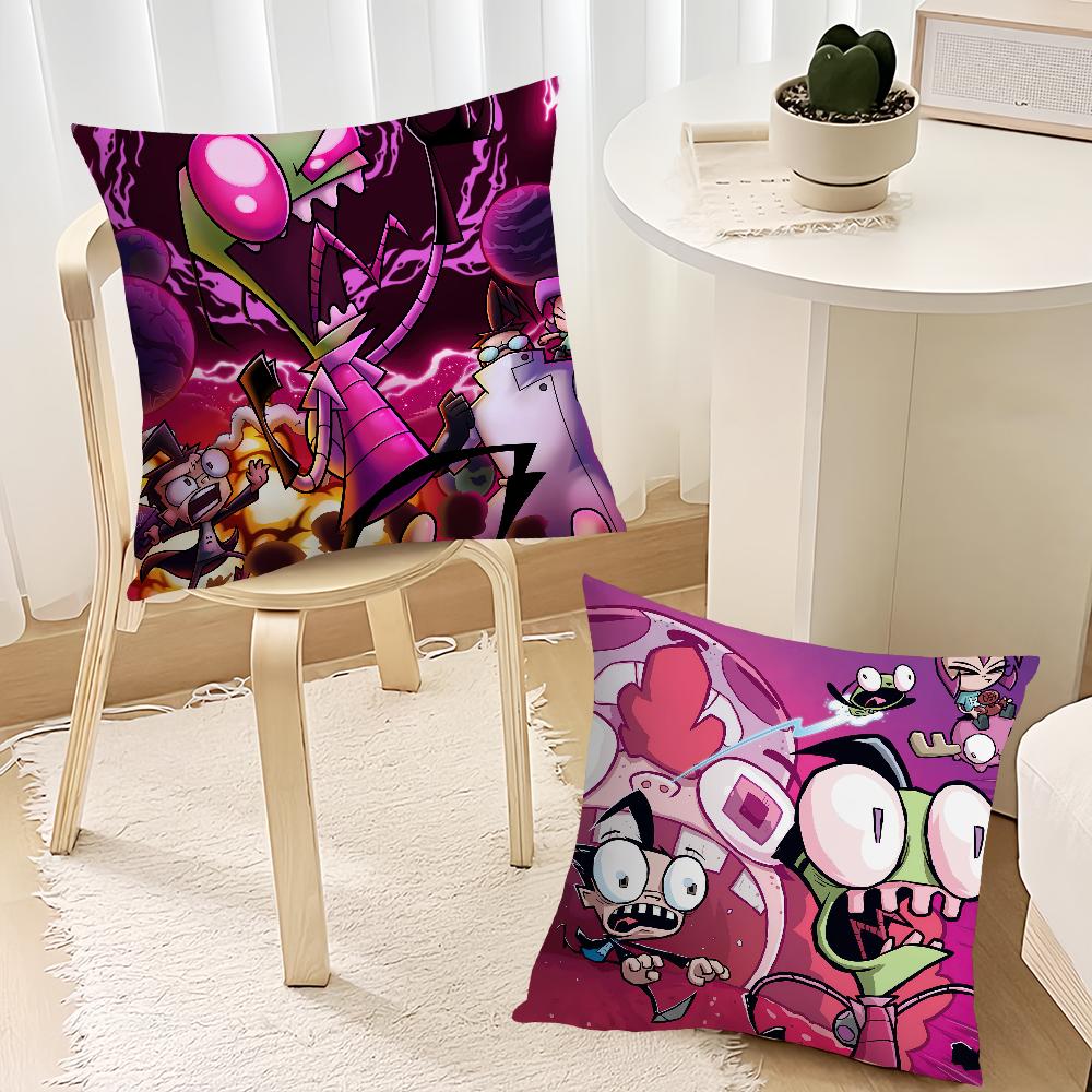 Cartoon Invader Zim Cool Pillow Case Sofa Living Room Bedroom Headboard Backrest Cushion Square Cushion Nap Time