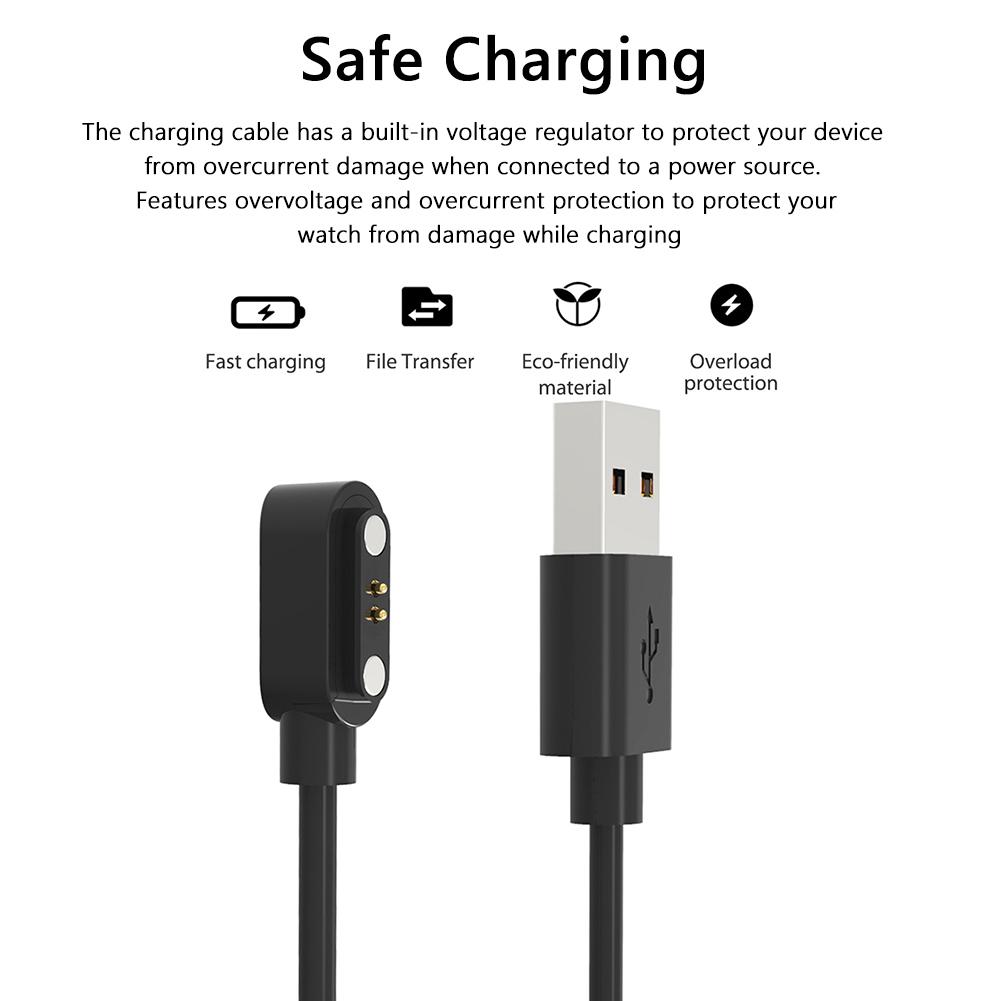 Magnetic USB Charger Cable CordSmart Bracelet Charging Cable Multiple Protection for Zeblaze Storatos 2/Zeblaze Stratos2 Lite