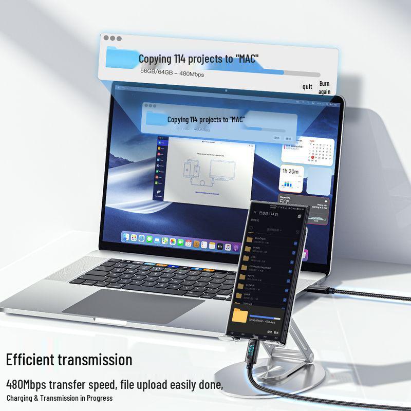 PD100W Type-C To Type-C Fast Charging Cable with Digital Display for Phones and Laptops