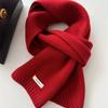 100% Pure Wool Knitted Scarf - Versatile Autumn/Winter Cashmere Neck Warmer for Couples