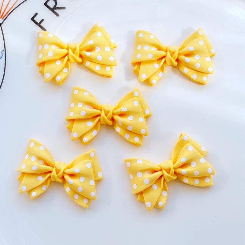 12Pcs/Lot New Mini Cute Mixed Cartoon Bow Flatback Resin Kawaii Scrapbooking Embellishments Diy Accessories