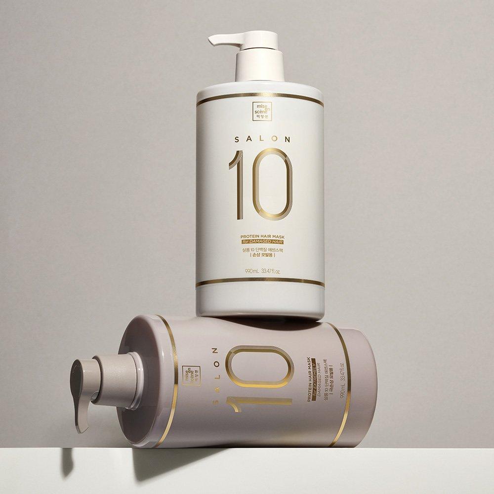 mise en scène Salon 10 Protein Shampoo 990ml + Essence Pack (Extreme Damage) 990ml (+Gifts:Gifts Are Subject To Change)
