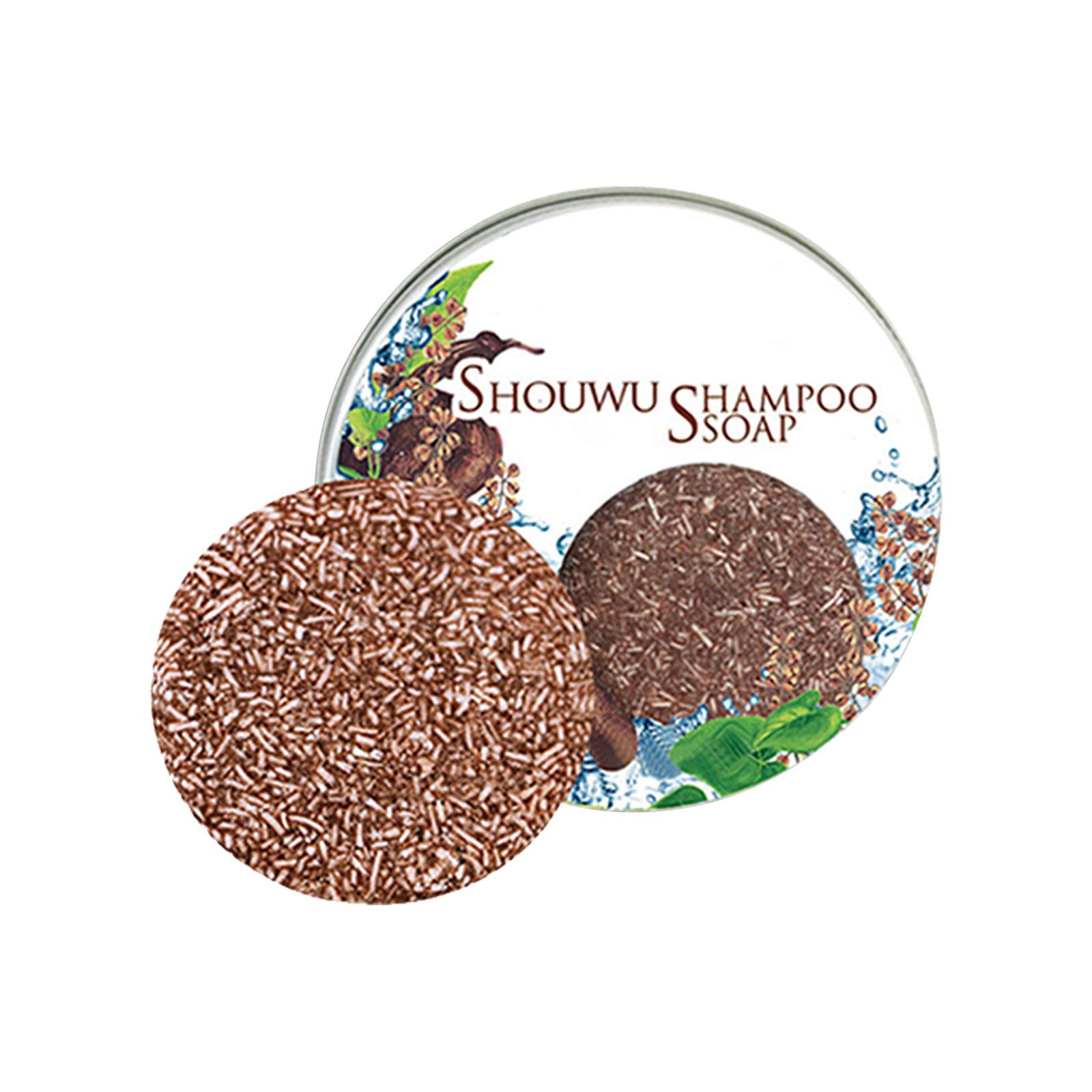 EELHOE Polygonum multiflorum Shampoo Cake; Nutritive Hair Root Essential Oil Shampoo Soap; Dark and Smooth Plant-Based Shampoo