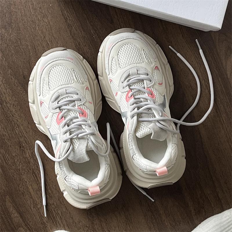 Daddy shoes women's spring and summer mesh thick-soled heightening fashion lace-up casual versatile sports shoes