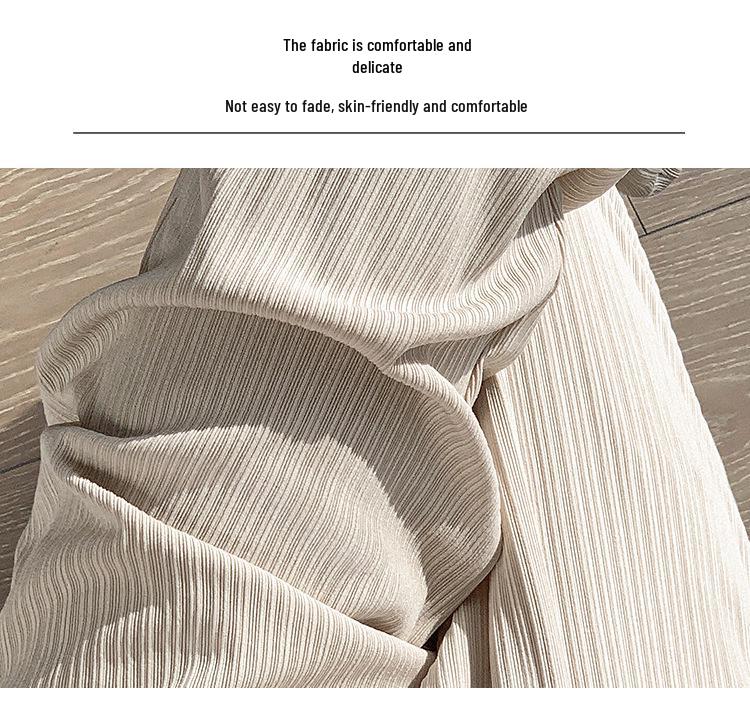 Ice Silk Maternity Wide-Leg Drawstring Pants - Spring/Summer Casual Wear