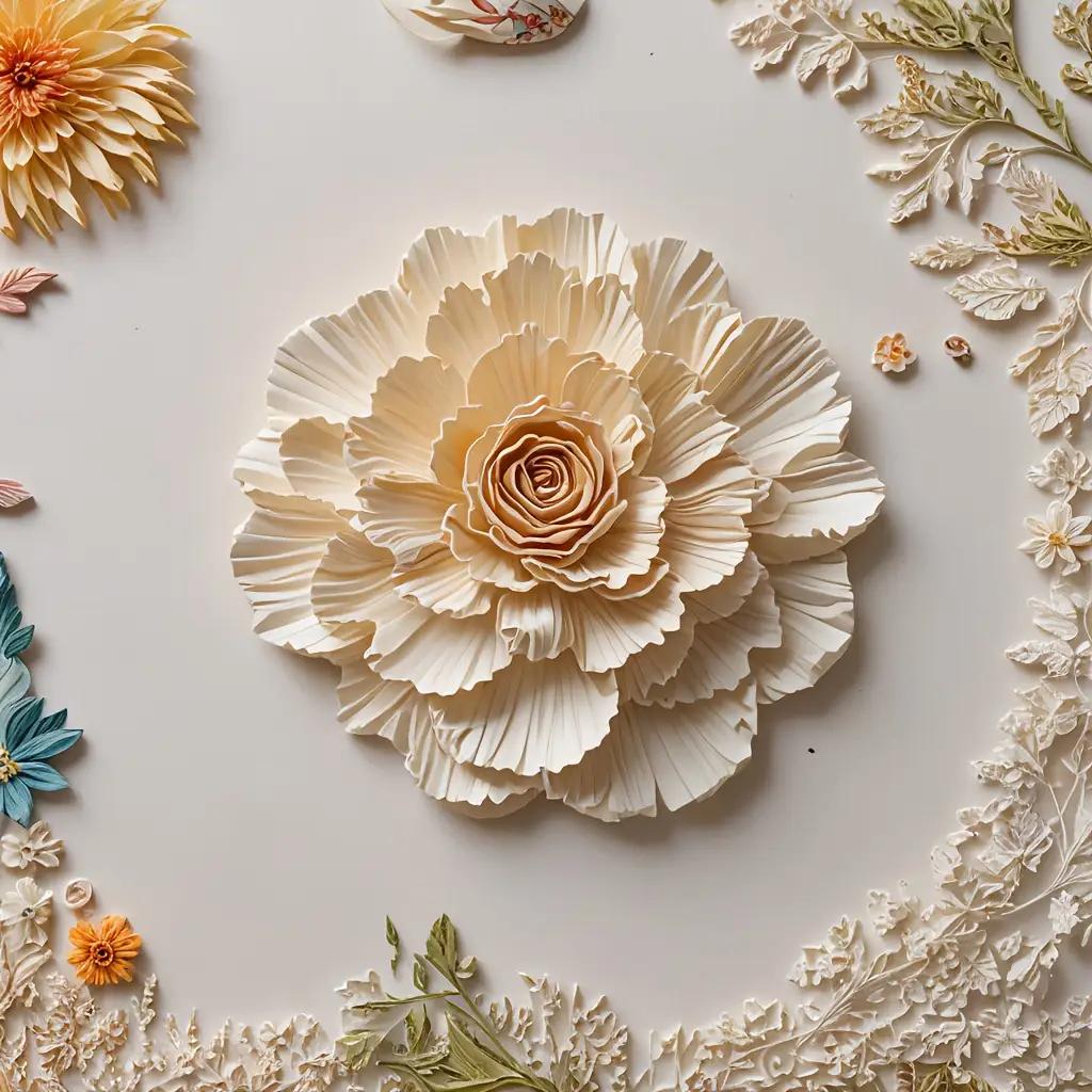 Blumen Silikonformen Geeignet für Epoxidharz und Wachs - Komplexes geschichtetes Blütenblattdesign mit unregelmäßigen floralen Formen, Geeignet für Schmuck