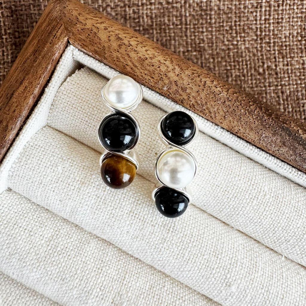 Autumn/Winter 2025 Women's High-End Tiger Eye Stud Earrings