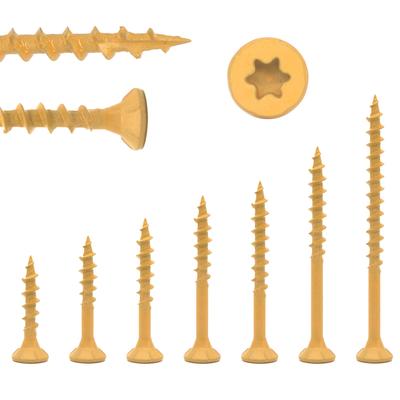 50/100pcs Coarse Thread Deck Screws Star #8 Flat Head Rust Resistant Rpoxy Coated Bronze Bit, Including Wood Fasteners