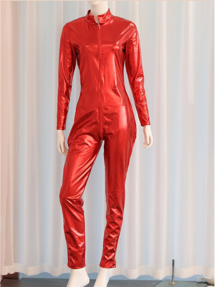 Evropský & Americký Dospělý Patentový Kožený Body s Zipem - Sexy SM Erotický Set