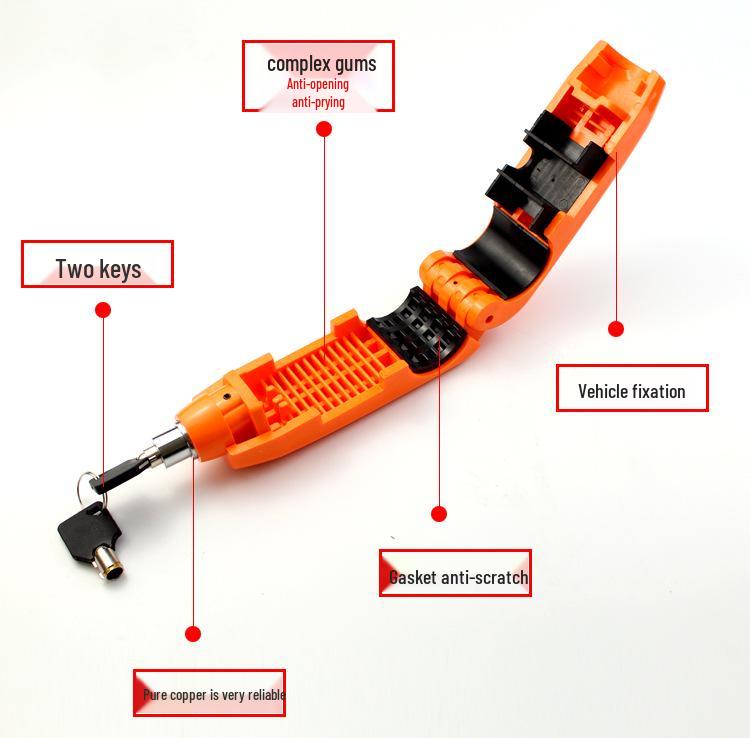 Trava Antifurto para Guidão de Motocicleta - Trava de Tampas de Manopla Bullhorn