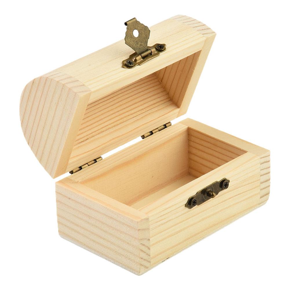 Plain Wooden Box Wooden Arched Hinged Storage Boxes Craft