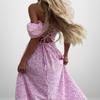 Spring 2026 Sexy Floral One-Shoulder Slit Dress for Women