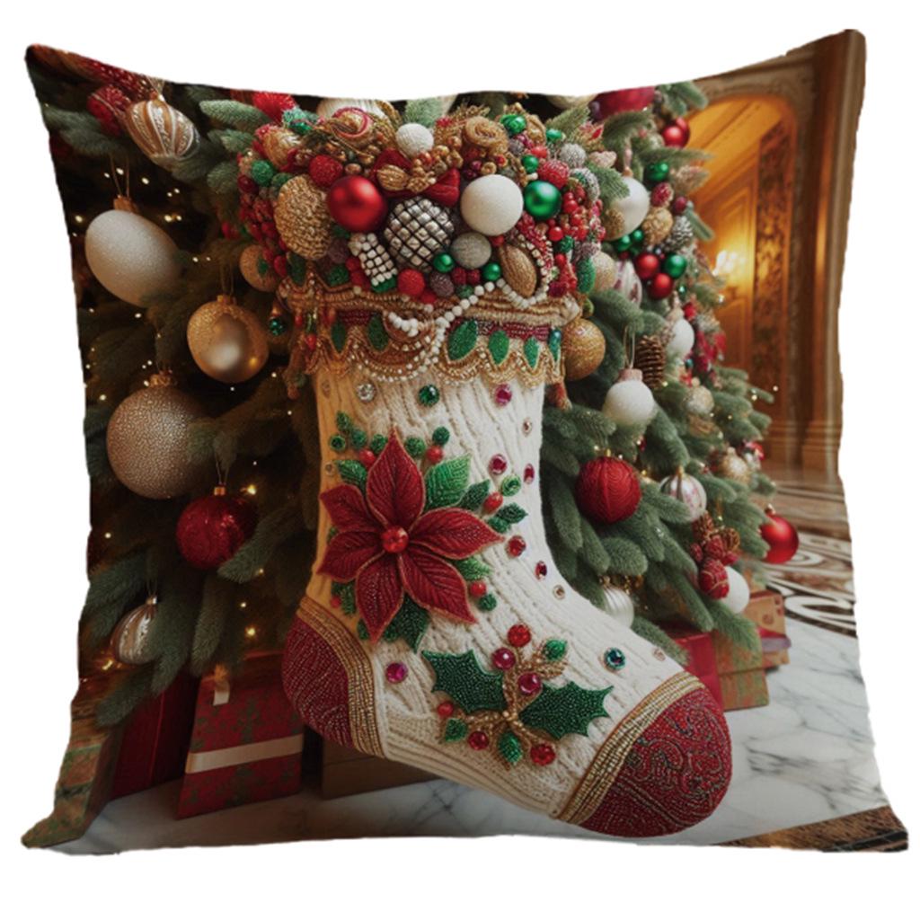 3D Print Christmas Throw Pillowcase - Festive Decor for Sofa & Living Room