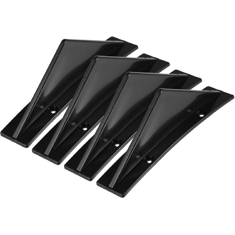 4pcs Curved Car Rear Lower Bumper Splitter Lip Wing Diffuser Shark Fin Spoiler Lip Universal with Screw for Car SUV Black Auto Replacement Parts