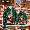 Santa Claus Christmas Hoodie For Men Funny Holiday Sweatshirt With Reindeer Snowman Tree Print Ugly Sweater Xmas Party Wear Tops