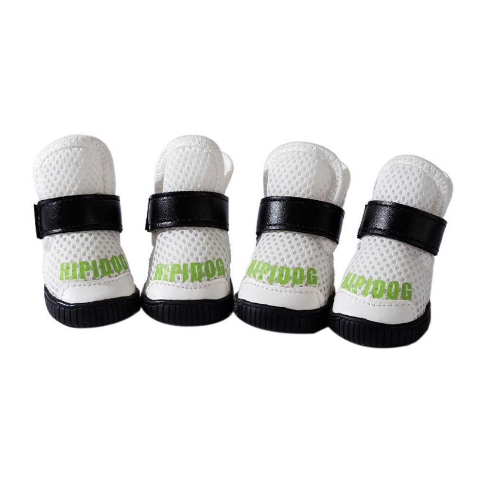 4pcs/set Anti-slip Mesh Dog Shoes Wear-resistant Pet Sneakers Dog Going Out Shoes Dogs Boots  Autumn