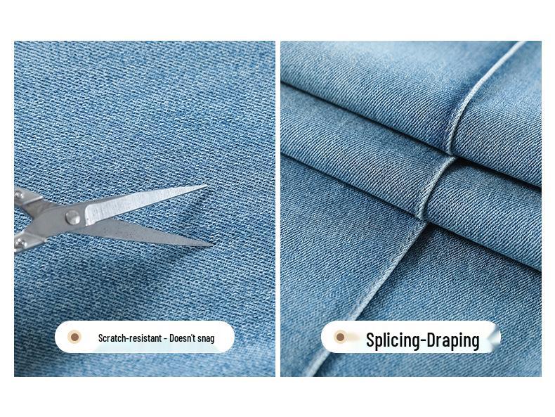 Korean Style Elastic Wide Leg Palazzo Jeans for Women - Spring/Autumn Slimming Cropped Fit