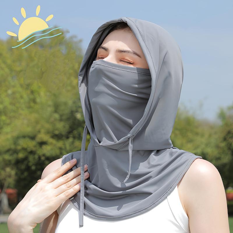 Women'S Summer Hood - Full Face & Neck Cover, Breathable & Portable, Lightweight Scarf for Outdoor Activities, Casual Wear Hood Mask, Sunscreen Hoodi