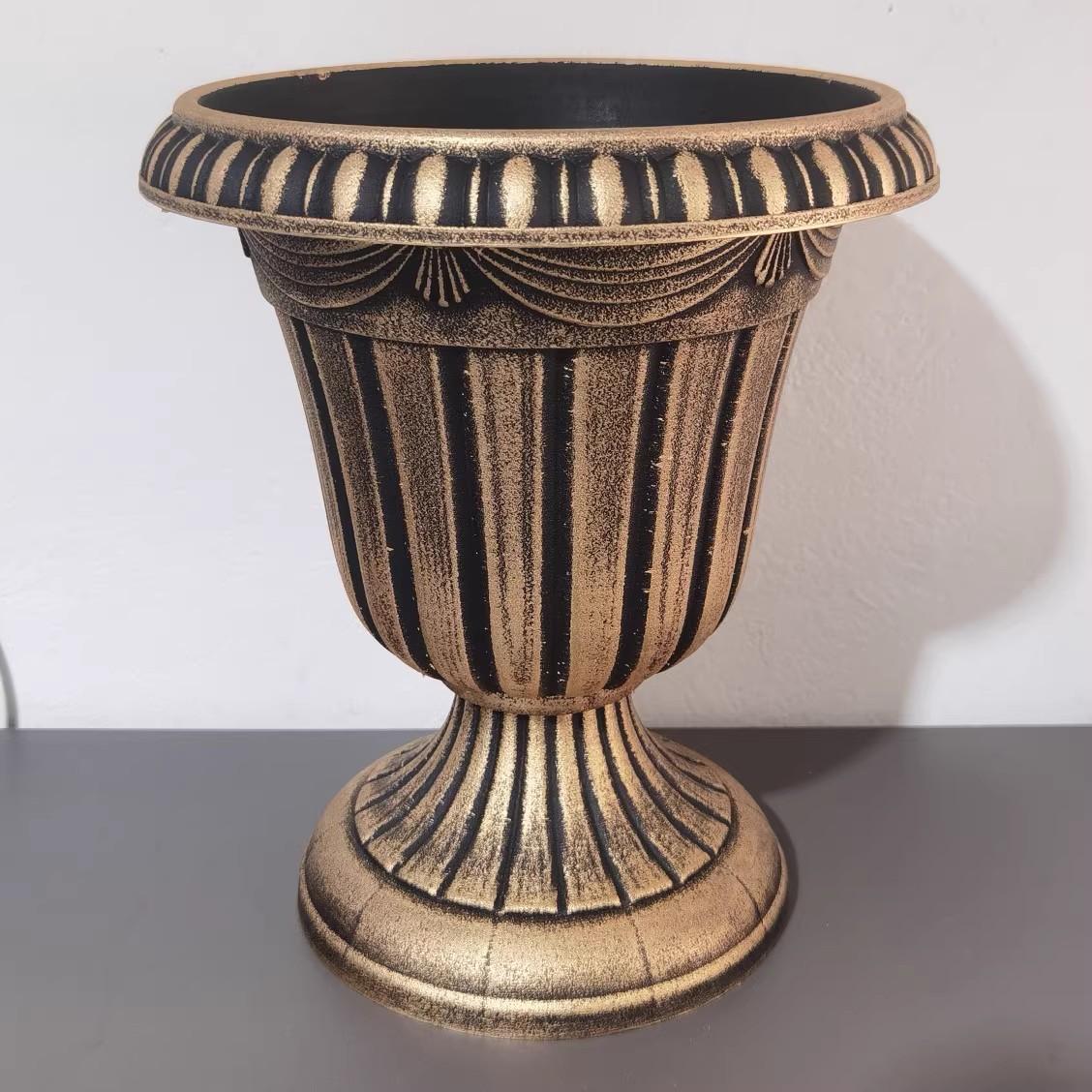 

Golden Vase Wedding Birthday Christmas Festival Party Site Decoration Originality Retro Style European Plastic Flower Pot Vases