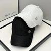 Women Adjustable Baseball Cap Lightweight & Breathable Embroidered Diamond-Studded M Logo Casual Outdoor Hat for Stylish Outings