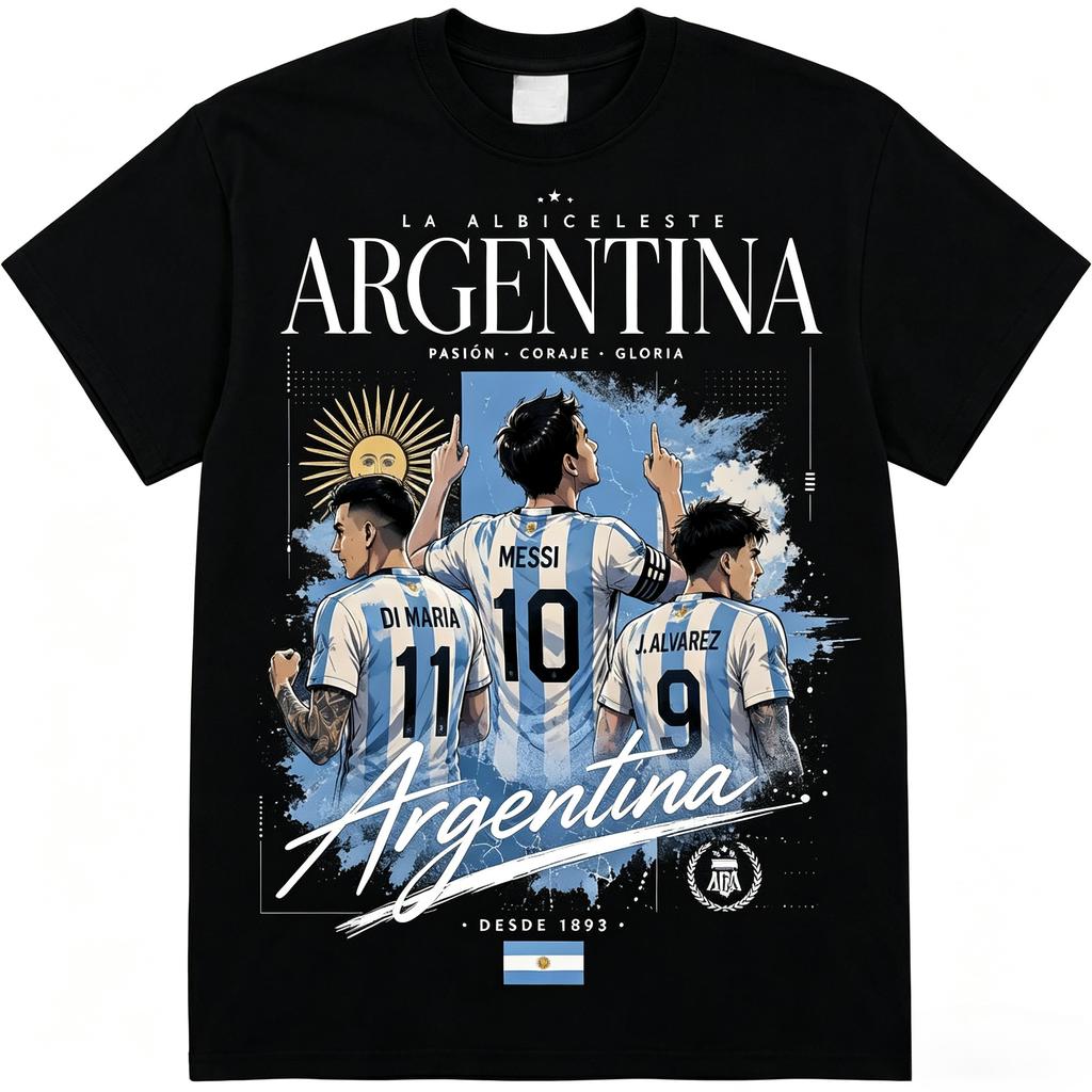 Unisex Argentina La Albiceleste Graphic T Shirt Messi Di Maria Alvarez World Cup Soccer Football Fan Gift Tee
