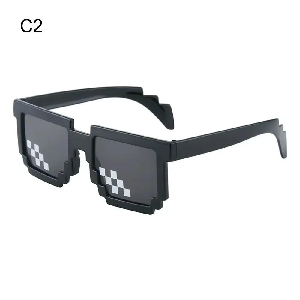 Funny Pixelated Mosaic Glasses Adults Teens Halloween Decorative Shades Party Disco Glasses Photo Props Gamer Robot Sunglasses
