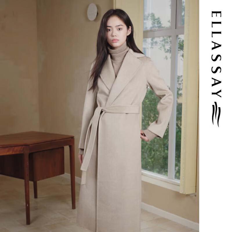 

ELLASSAY Women s Elegant Mid-Length Cashmere Coat M