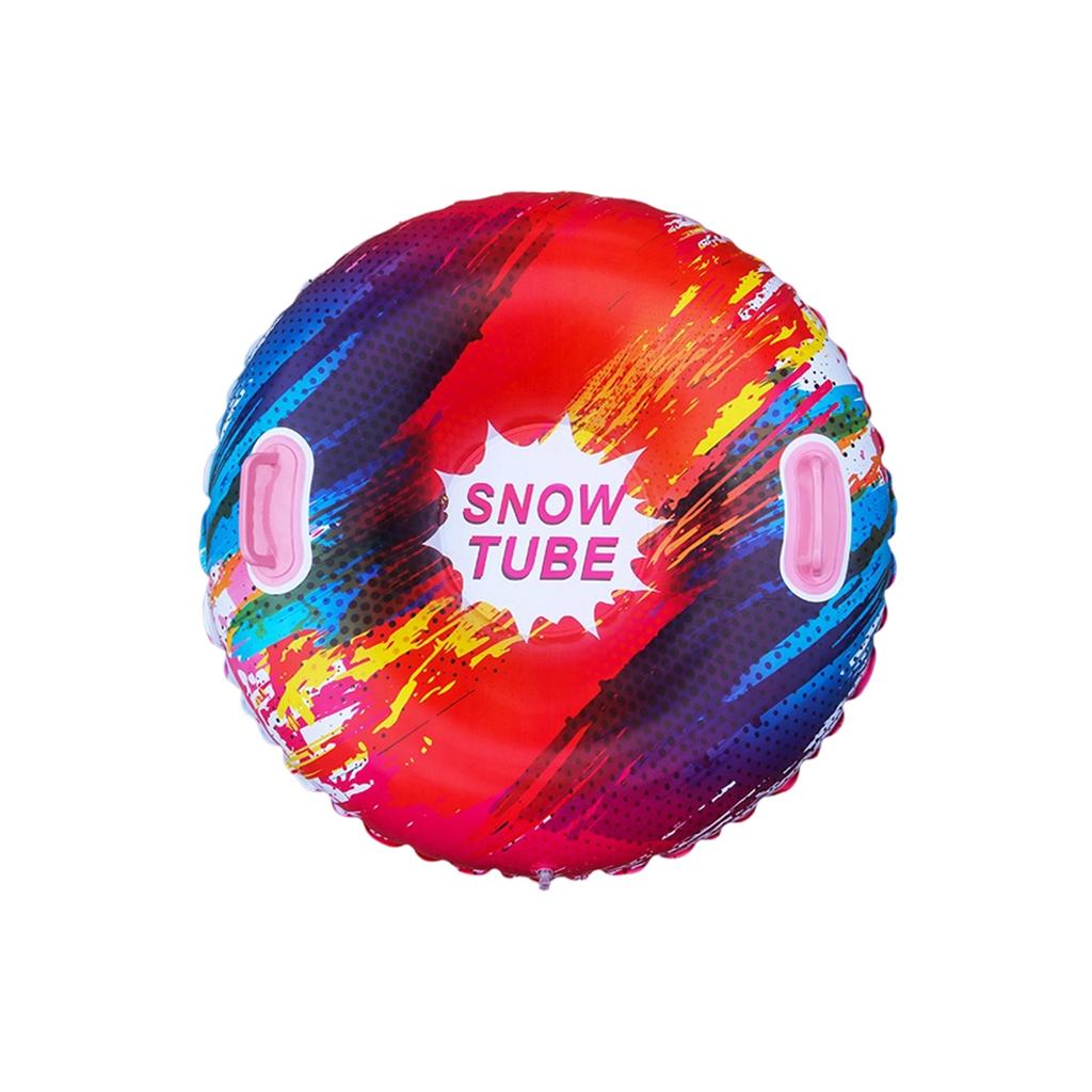 Inflatable Snow Tube for Winter Sports Durable PVC Material with Dual Handles Heavy Duty Round Sled for Snow Sliding Outdoor Fun