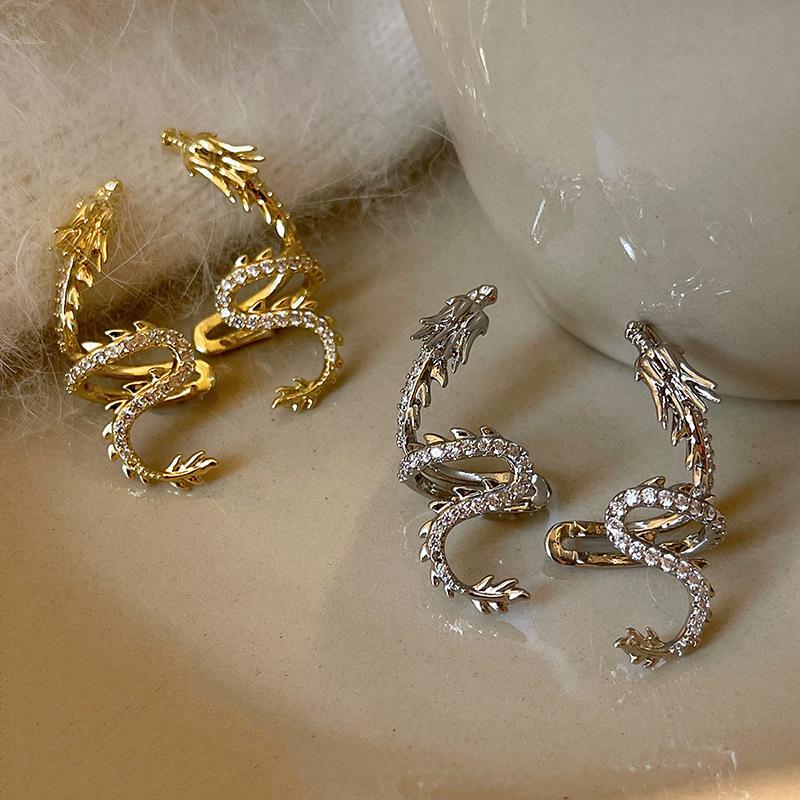 1 Pcs 925 Sterling Silver No-piecing Zircon Dragon Clip Earring For Women Girl Ear Cuff Jewelry Brincos Bijoux Femme