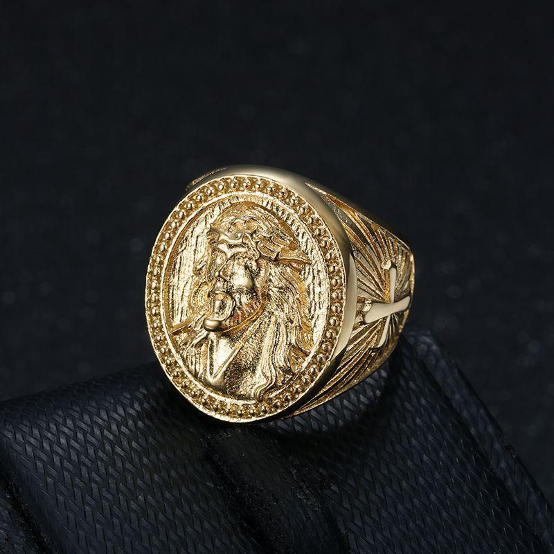 Europe, America, Ring, Vacuum Plated Gold Cross Men's Ring 2026