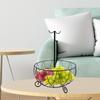 Countertop Fruit Basket Bowl with Banana Hanger, Metal Wire Snacks Vegetable for