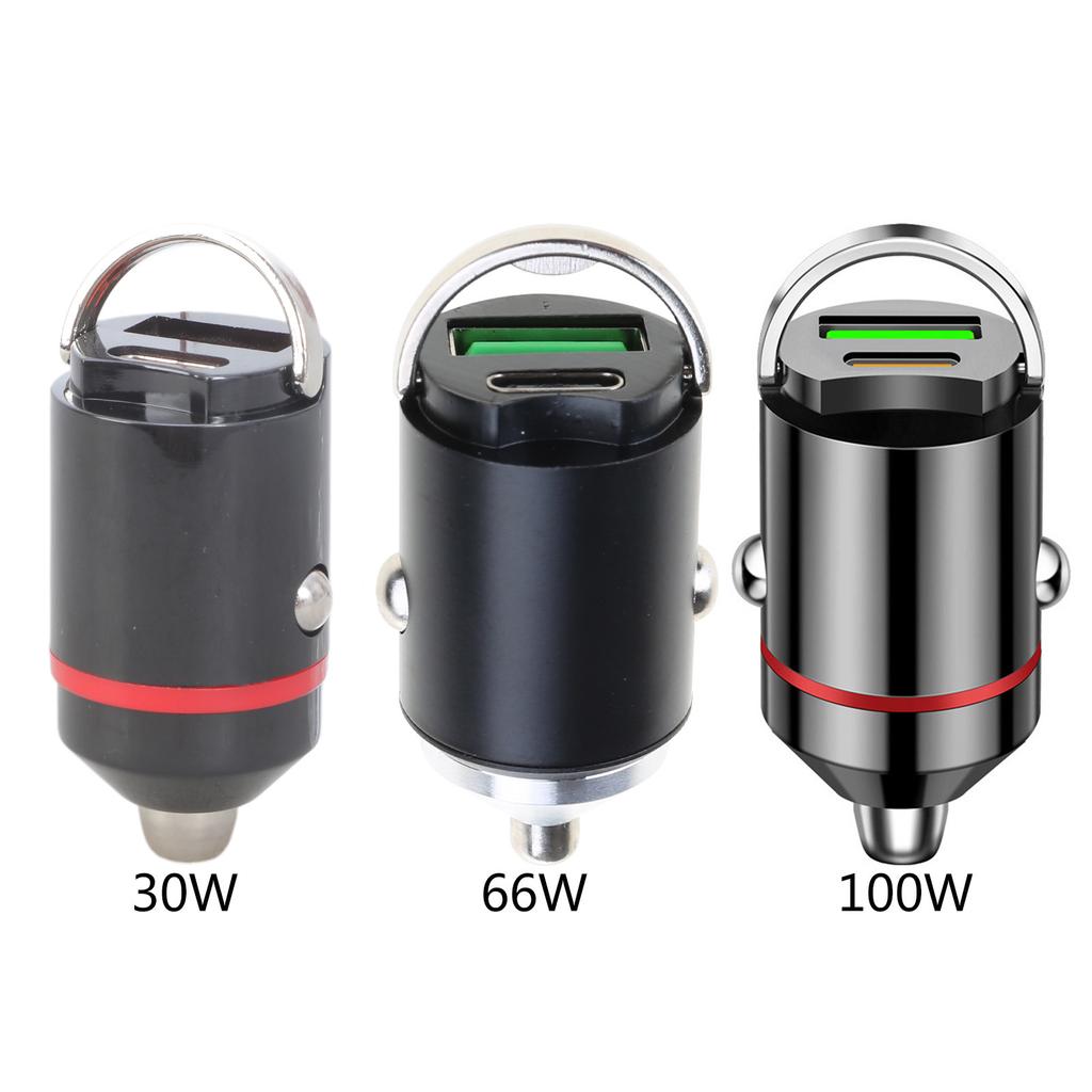 USB C Autoladegerät Adapter Zigarettenanzünder USB Ladegerät Schnellladung USB C Autotelefonladegerät PD30W/66W/100W