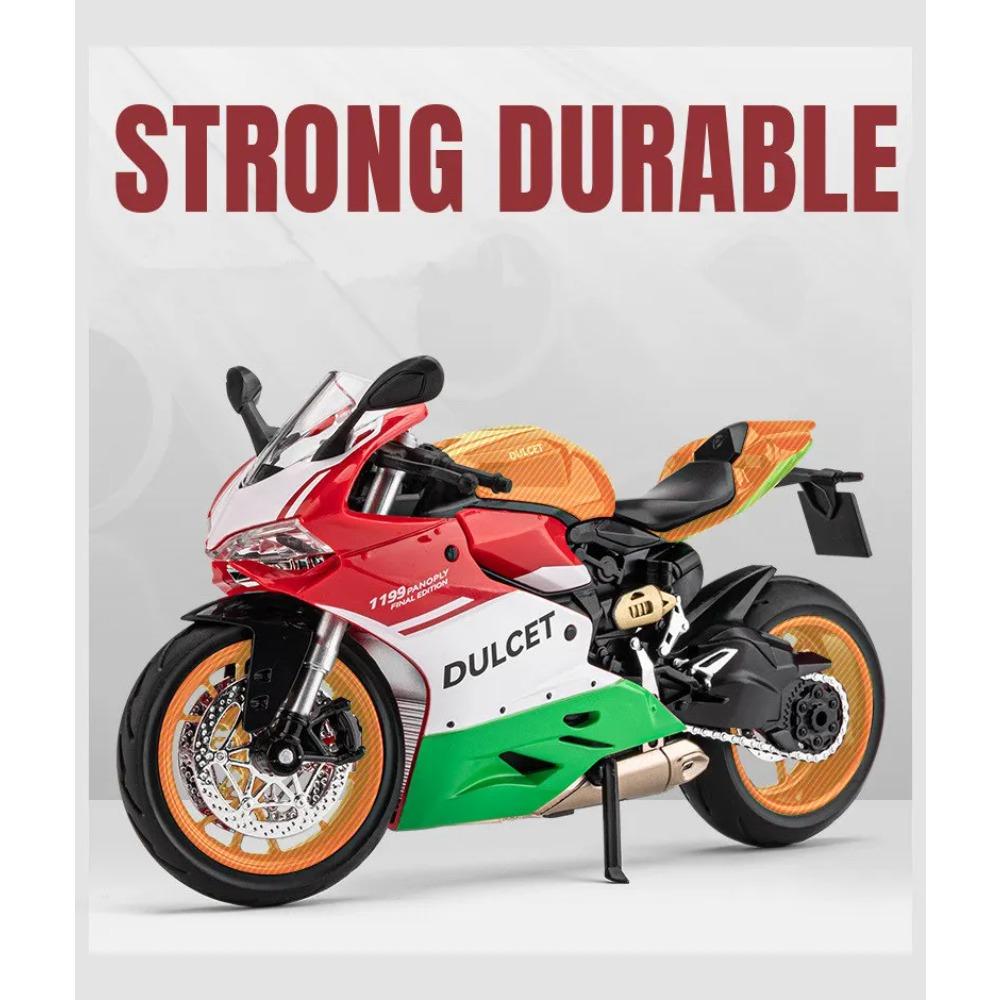 1/12 Ducati 1199 Panigale Alloy Motorcycle Model Die Cast Metal Racing Motorcycle Model Sound Light Ornament Childrens Toy Gifts