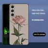 Clear Simple Flower For Samsung Galaxy S25 S24 S23 Ultra S22 S21 Plus S20 Black Soft Silicone Protective Case