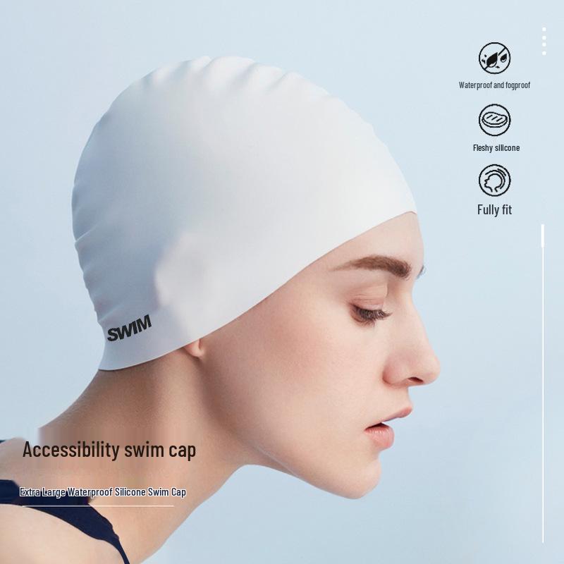 Universal Plus Size Silicone Swimming Cap for Men, Women, and Children - Comfortable, Non-Tight Fit